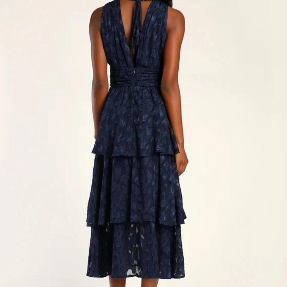 Lulu's Blue Ruffled Tiered Midi Sundress - Picture 2 of 4